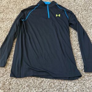 Under Armour Black and Blue Quarter Zip Shirt